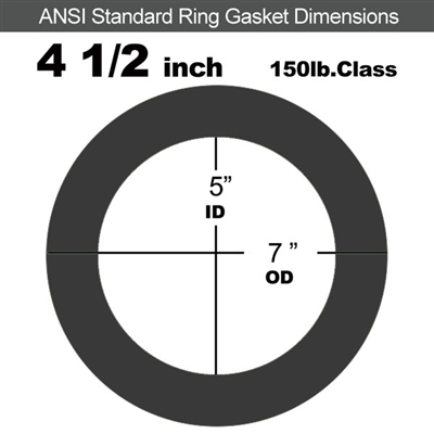 Equalseal EQ 706 Inorganic Fiber and NBR Ring Gasket - 150 Lb. - 1/16" Thick - 4-1/2" Pipe