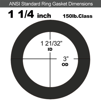 Equalseal EQ 706 Inorganic Fiber and NBR Ring Gasket - 150 Lb. - 1/8" Thick - 1-1/4" Pipe
