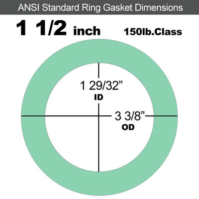 EQ 750G N/A NBR Ring Gasket - 150 Lb. - 1/16" Thick - 1-1/2" Pipe