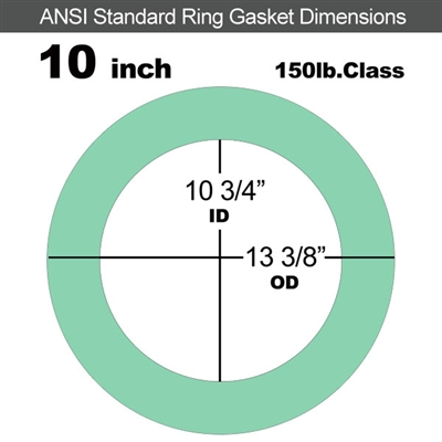 EQ 750G N/A NBR Ring Gasket - 150 Lb. - 1/16" Thick - 10" Pipe