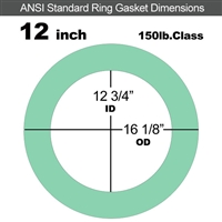 EQ 750G N/A NBR Ring Gasket - 150 Lb. - 1/16" Thick - 12" Pipe