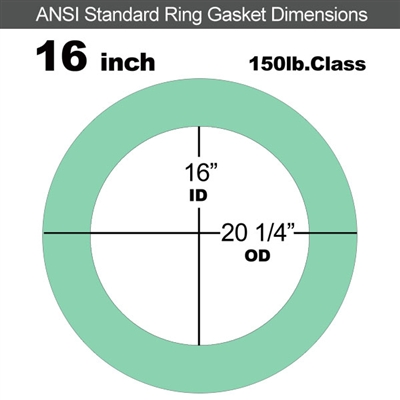 EQ 750G N/A NBR Ring Gasket - 150 Lb. - 1/16" Thick - 16" Pipe