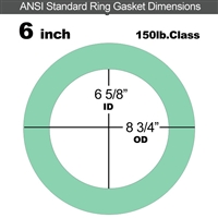 EQ 750G N/A NBR Ring Gasket - 150 Lb. - 1/16" Thick - 6" Pipe