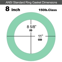 EQ 750G N/A NBR Ring Gasket - 150 Lb. - 1/16" Thick - 8" Pipe