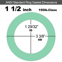 EQ 750G N/A NBR Ring Gasket - 150 Lb. - 1/8" Thick - 1-1/2" Pipe