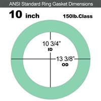 EQ 750G N/A NBR Ring Gasket - 150 Lb. - 1/8" Thick - 10" Pipe