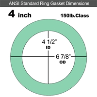 EQ 750G N/A NBR Ring Gasket - 150 Lb. - 1/8" Thick - 4" Pipe