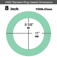 EQ 750G N/A NBR Ring Gasket - 150 Lb. - 1/8" Thick - 8" Pipe