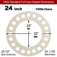 Equalseal EQ 750W N/A NBR Full Face Gasket - 150 Lb. - 1/16" Thick - 24" Pipe