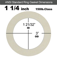 Equalseal EQ 750W N/A NBR Ring Gasket - 150 Lb. - 1/16" Thick - 1-1/4" Pipe