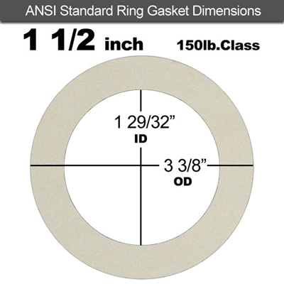 Equalseal EQ 750W N/A NBR Ring Gasket - 150 Lb. - 1/16" Thick - 1-1/2" Pipe