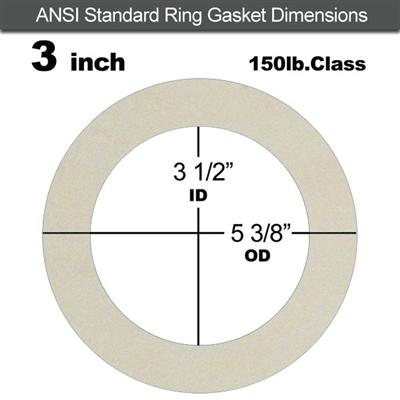 Equalseal EQ 750W N/A NBR Ring Gasket - 150 Lb. - 1/16" Thick - 3" Pipe