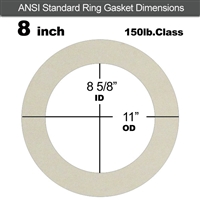 Equalseal EQ 750W N/A NBR Ring Gasket - 150 Lb. - 1/16" Thick - 8" Pipe