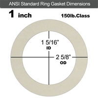 Equalseal EQ 750W N/A NBR Ring Gasket - 150 Lb. - 1/8" Thick - 1" Pipe