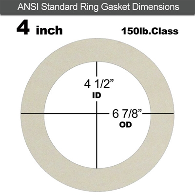 Equalseal EQ 750W N/A NBR Ring Gasket - 150 Lb. - 1/8" Thick - 4" Pipe