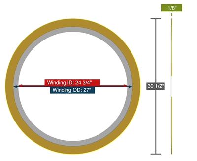 Equalseal EQSWP - 300 Lb. Class - 24" - Pack of 5 Spiral Wound Gaskets