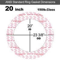 GORE GRÂ® Ring Gasket - 150 Lb. - 1/16" Thick - 20" Pipe