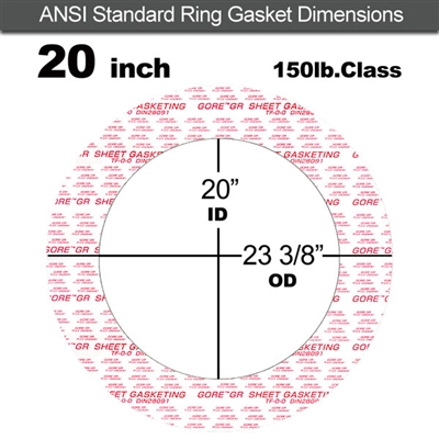 GORE GRÂ® Ring Gasket - 150 Lb. - 1/8" Thick - 20" Pipe