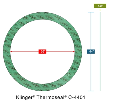 Klinger C4401 NBR Ring Gasket - 300 Lb. - 1/8" Thick - 36" Pipe