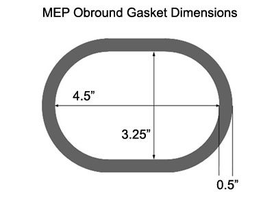 Molded EPDM Gasket 3.25" x 4.5" x 1/2" (Obround)