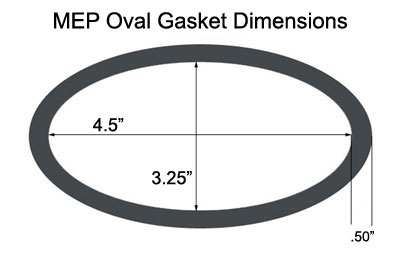 Molded EPDM Oval 3.5" x 4.5" x 1/2" (Elliptical)