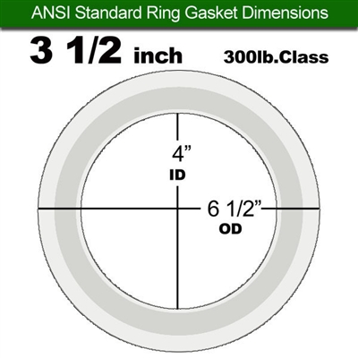 Equalseal PTFE with 304 Stainless Steel Core Flange Gasket - 300 Lb. - 3/32" Thick - 3-1/2" Pipe