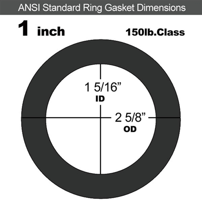 75 Duro Viton Strainer Gasket - 150 Lb. - 1/16" Thick - 1" Pipe - 20 Mesh