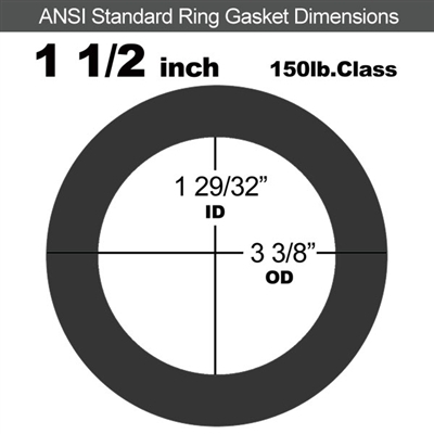 75 Duro Viton Strainer Gasket - 150 Lb. - 1/16" Thick - 1-1/2" Pipe - 20 Mesh