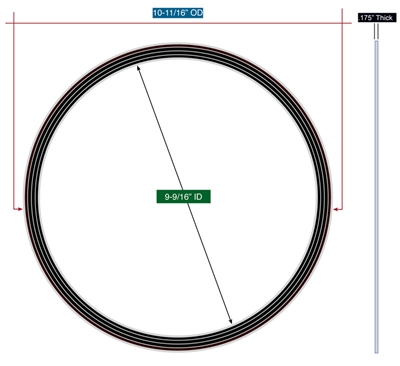 Super Duplex with Graphite SW Gasket -  9-9/16" ID x 10-11/16" OD