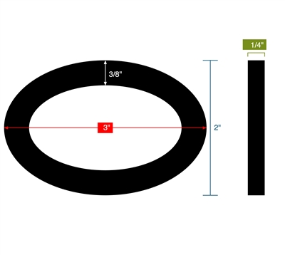 Topog-E Series 180 Oval 2" x 3" x 3/8" 