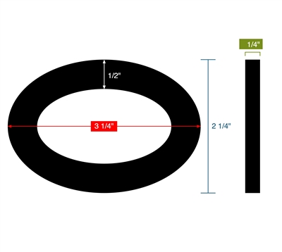 Topog-E Series 180 Oval 2-1/4" x 3-1/4" x 1/2" 