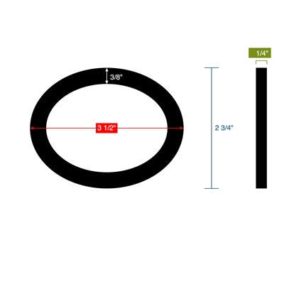 Topog-E Series 180 Oval 2-3/4" x 3-1/2" x 3/8" 