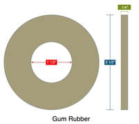 40 Duro Tan Pure Gum Ring Gasket - 1.5" ID x 3.5" OD x 1/4" Thick