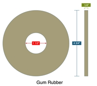 40 Duro Tan Pure Gum Ring Gasket - 1.5" ID x 4.75" OD x 1/4" Thick