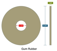 40 Duro Tan Pure Gum Ring Gasket - 1.5" ID x 5.75" OD x 1/4" Thick