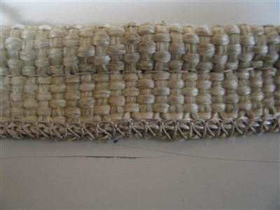 Vermiculite Coated Fiberglass Tadpole Tape loop stitched on edge of tail, Fiberglass Rope Filler - 3/8" bulb x 1.25" Overall Width x 100 Feet Roll-