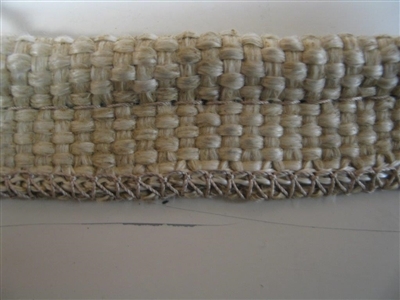 Vermiculite Coated Fiberglass Tadpole Tape loop stitched on edge of tail, Fiberglass Rope Filler - 3/8" bulb x 1.25" Overall Width x 50 Feet Roll-