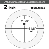 Equalseal EQ VTFE Ring Gasket - 150 Lb. - 1/8" Thick - 2" Pipe