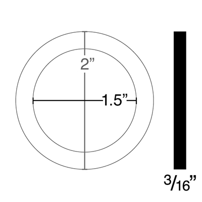 60 Duro White FDA Nitrile (Buna-N) Ring Gasket - 1-1/2" ID x 2" OD x 3/16" Thick