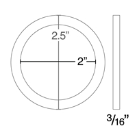 60 Duro White FDA Nitrile (Buna-N) Ring Gasket - 2" ID x 2-1/2" OD x 3/16" Thick