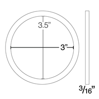 60 Duro White FDA Nitrile (Buna-N) Ring Gasket - 3" ID x 3-1/2" OD x 3/16" Thick