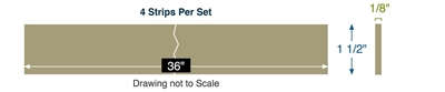 SantopreneÂ® 241-55 - Certified NSF-61 Custom - 1/8" Thick x 1-1/2" Wide x 36" Long - set of 4