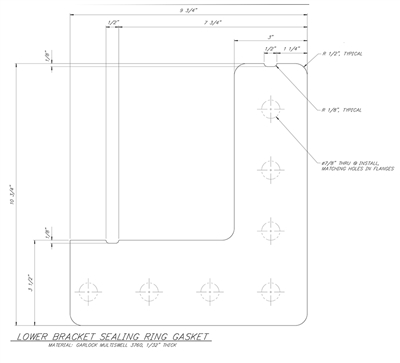 Cork and Nitrile Rubber Sheet - 1/32" thick - PRF-1852 - Lower bracket sealing ring gasket