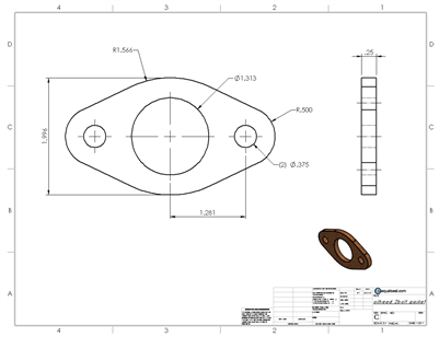 Cork and Nitrile Rubber Oilhead 2 bolt gasket - 1/4" thick -per DWG Oilhead 2 bolt