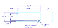 40 Durometer Soft Neoprene Strip - 1/8" Thick - Per Drawing 265125-00B