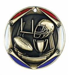 2" Tri-Color Medal Football