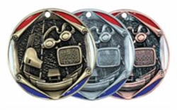 2" Tri-Color Medal Swimming