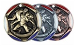 2" Tri-Color Medal Wrestling