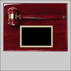 Rosewood Plaque and Gavel 9 x 12