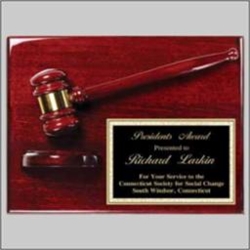 Rosewood Plaque and Gavel 9 x 12